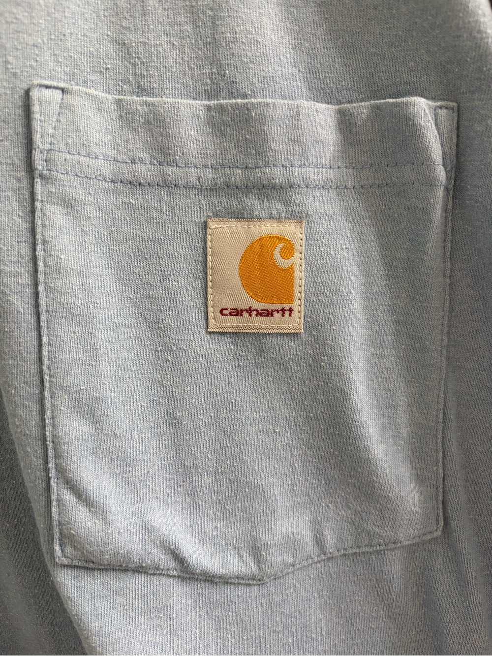 Carhartt K126 Light Blue Dearborn Long Sleeve Pocket Tee L Gorpcore Workwear - Picture 3 of 5